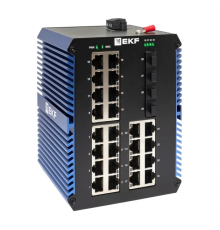 Промышленный неуправляемый коммутатор U-4GX/SFP-24GTP, 4 порта 1000Base-X SFP, 24 порта 10/100/1000Base-T(X) RJ45 c PoE, монтаж на динрейку TSX EKF