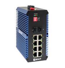 Промышленный неуправляемый коммутатор U-2GX/SFP-8GTP, 2 порта 1000Base-X SFP, 8 портов 10/100/1000Base-T(X) RJ45 c PoE, монтаж на динрейку TSX EKF