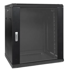 Шкаф настенный 19" TERACOM PRO 12U 600x450 мм дверь стеклянная с замком-ручкой чёрный