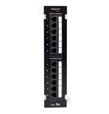 Патч-панель настенная TERACOM PRO Cat.5E неэкранированная UTP 12 портов RJ-45 Dual IDC