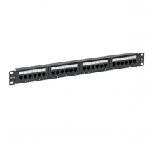 Патч-панель TERACOM PRO 19'' Cat.6 1U неэкранированная UTP 24 порта RJ-45 Dual IDC