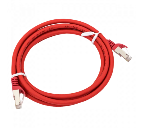Патч-корд TERACOM CS Cat.6A экранированный S/FTP оболочка LSZH красный (1,0м)