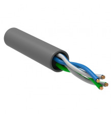 ITK Витая пара U/UTP кат. 5E 2х2х0,52 solid PVC серый (305м) РФ