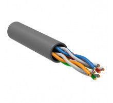 ITK Витая пара U/UTP кат.5E 4х2х24AWG solid PVC 1м серый (100м/бухта)