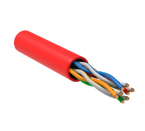 LC1-C5E04-124 ITK Витая пара U/UTP кат.5E 4х2х24AWG solid LSZH нг(А)-HF красный (305м)