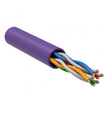 ITK Витая пара U/UTP кат.5E 4х2х24AWG solid LSZH нг(А)-HF фиолетовый (305м)