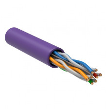 ITK Витая пара U/UTP кат.6 4х2х23AWG solid LSZH нг(А)-HF фиолетовый (305м)