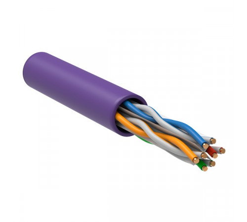 LC1-C604-126 ITK Витая пара U/UTP кат.6 4х2х23AWG solid LSZH нг(А)-HF фиолетовый (305м)