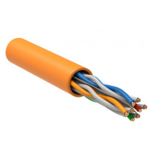 ITK Витая пара U/UTP кат.6 4х2х24AWG solid LSZH нг(А)-HF slim оранжевый (305м)