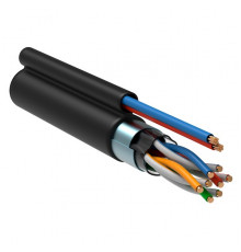 ITK Витая пара F/UTP кат.5Е 4х2х24AWG solid LDPE + кабель питания 2x0,75мм2 305м черный