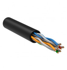 ITK Витая пара U/UTP кат.6 4x2х23AWG solid LSZH нг(А)-HF черный (305м)